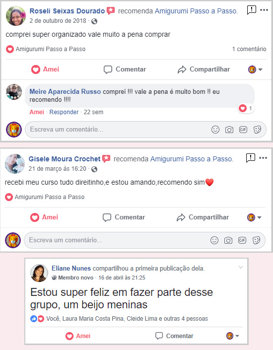 comentarios de satisfação dos clientes